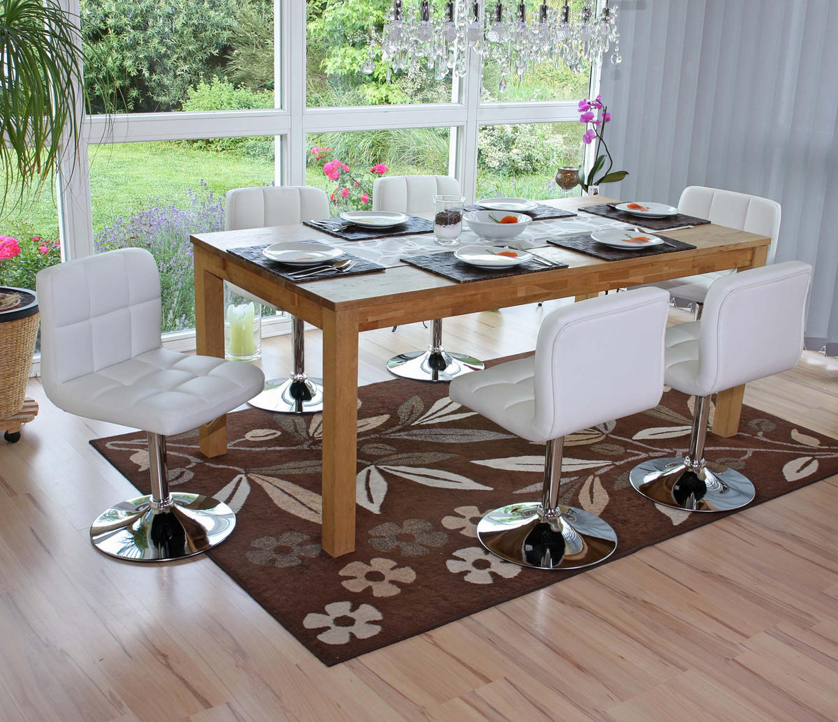 ESSZIMMERSTUHL Weiß 6er-Set - Weiß, Textil (43/76/44cm) - MCW