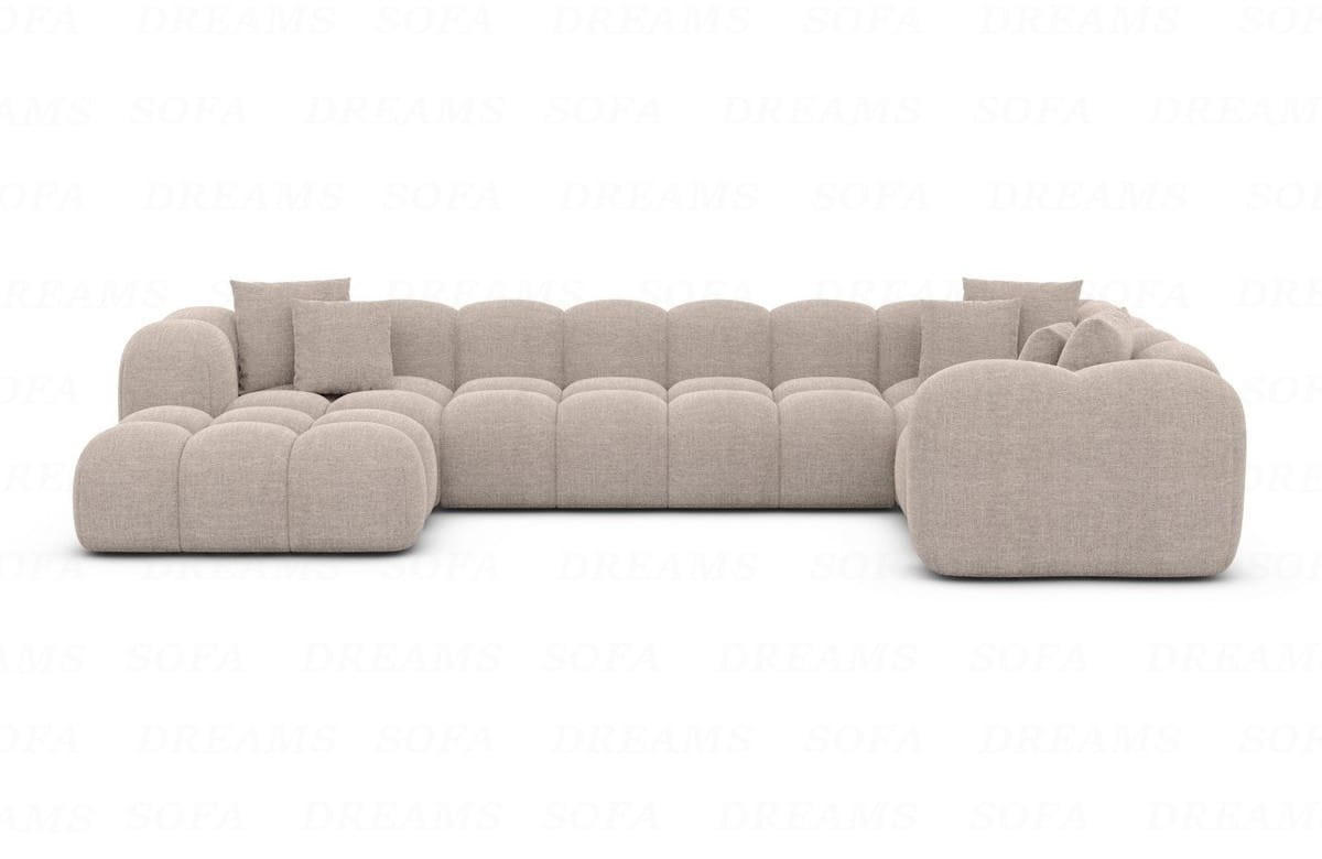 WOHNLANDSCHAFT Cloud Beige Strukturstoff - Beige, Kunststoff (314/72/184cm)