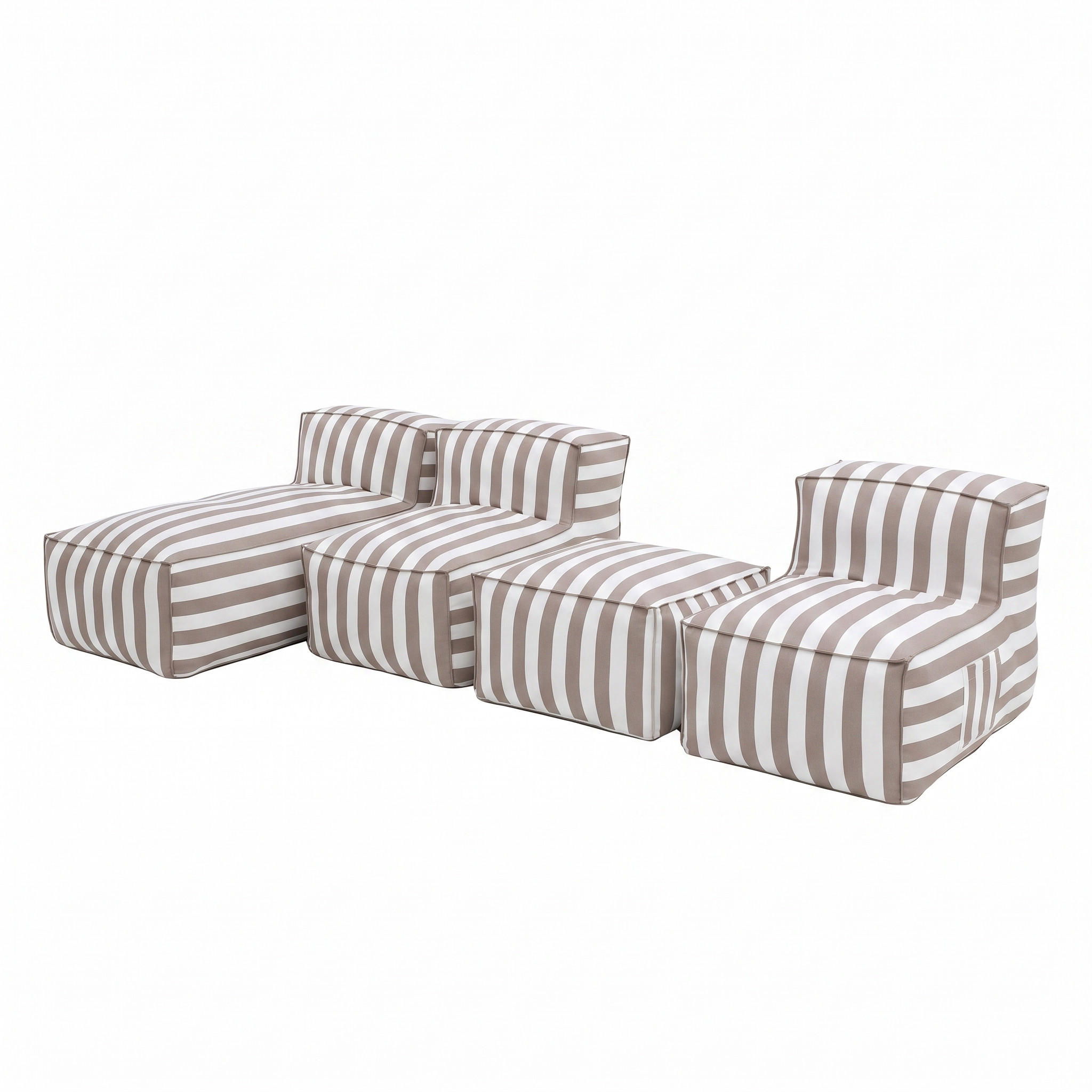 GARTENLOUNGE-SET SOFT SET 3 Beige - Beige, Textil - Muffo