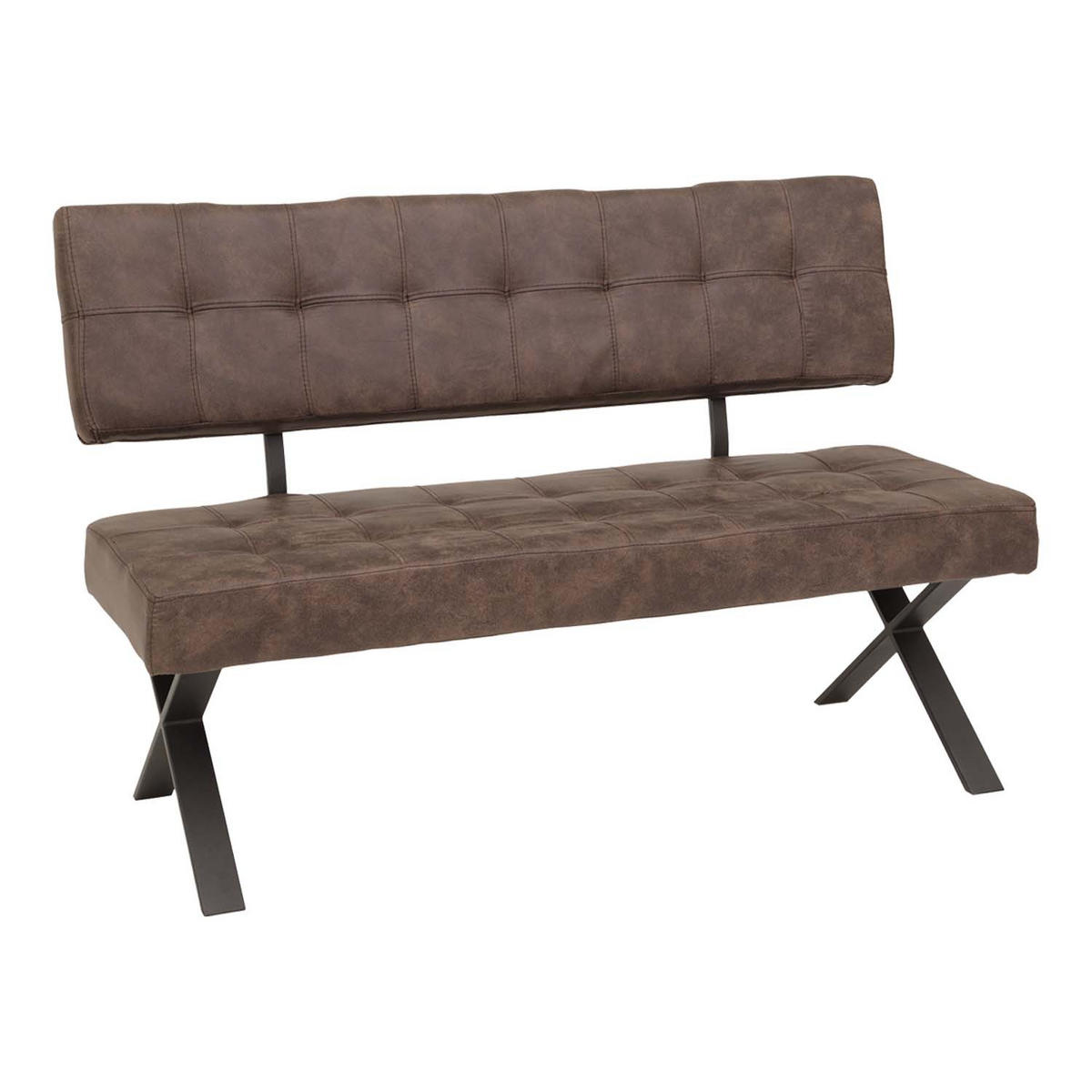 SITZBANK-SET Donna - Vintage Braun - Anthrazit/Braun, Textil/Metall (140/93/61cm) - Hela Vertriebs GmbH