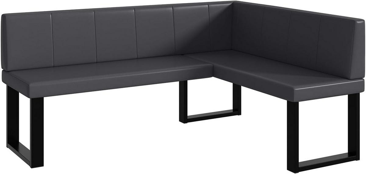 ECKBANK PETER_U - Grau, Leder (128/168cm) - Meblini