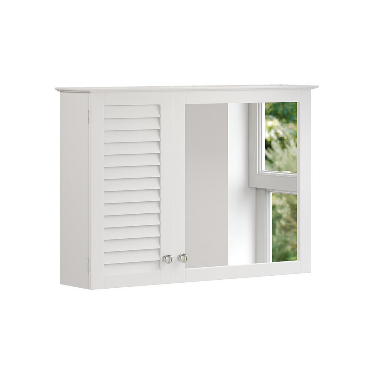 BADSPIEGELSCHRANK Riad Weiß 68 x 48 cm mit 2 Türen - Weiß, Holzwerkstoff (68/48/16.5cm) - Vicco