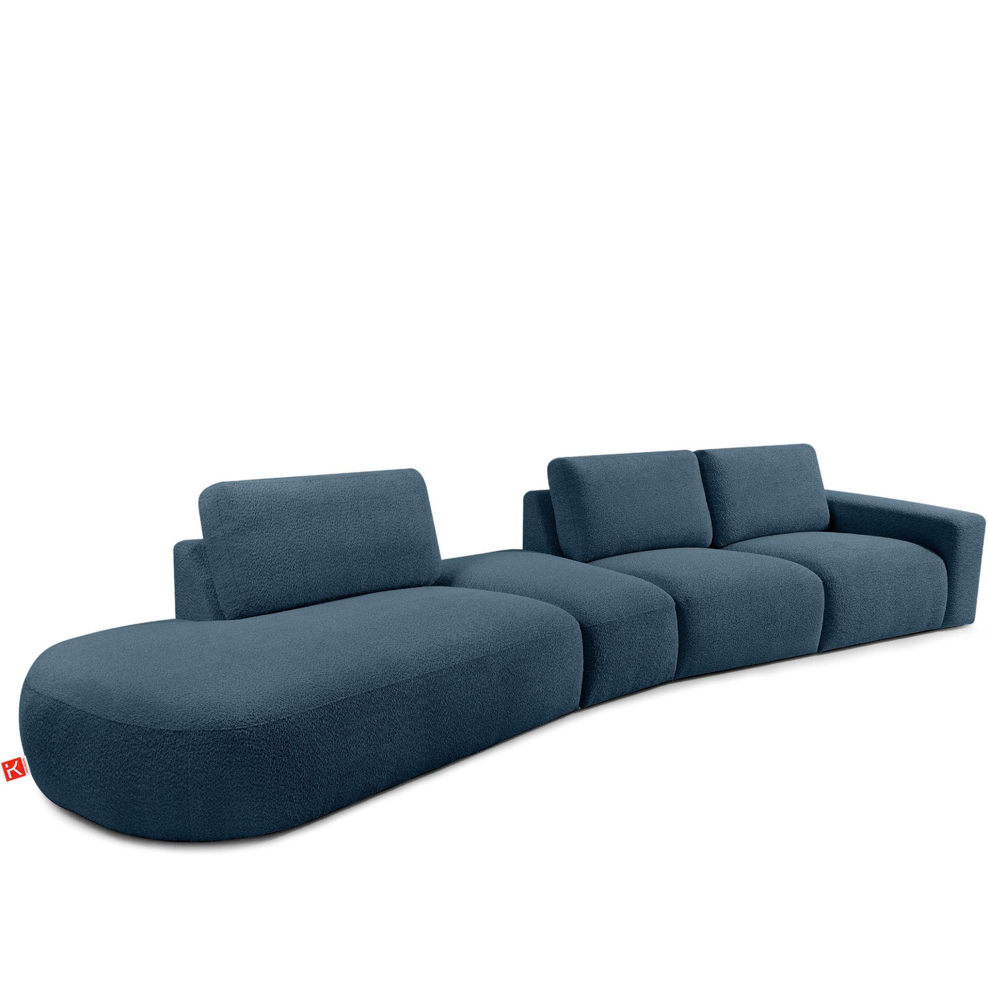 5-SITZER ECKSOFA ZUCCO Boucle links, Nachtblau - Dunkelblau, Textil (430/84/105cm) - KONSIMO®