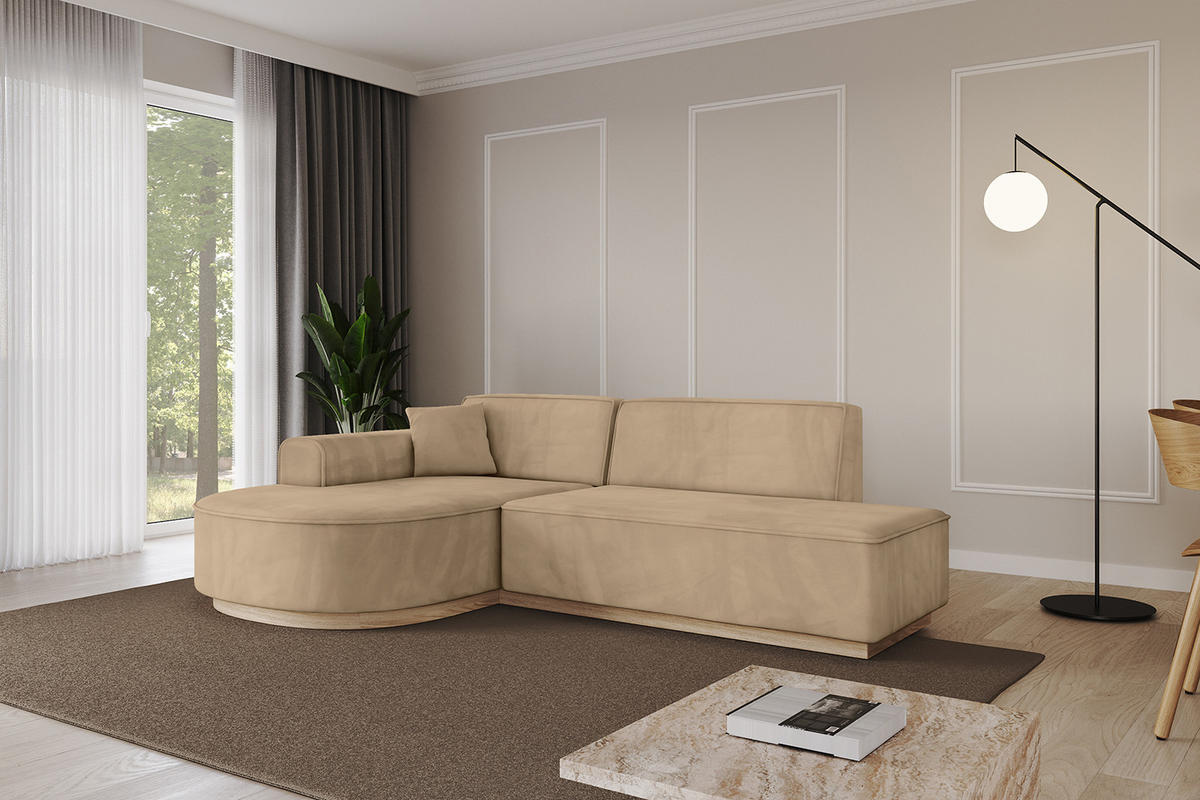 ECKSOFA Ottomane Links ARRIO-L1 - 243x171x83 cm Beige - Beige, Holzwerkstoff/Textil (243/171cm) - ALTDECOR