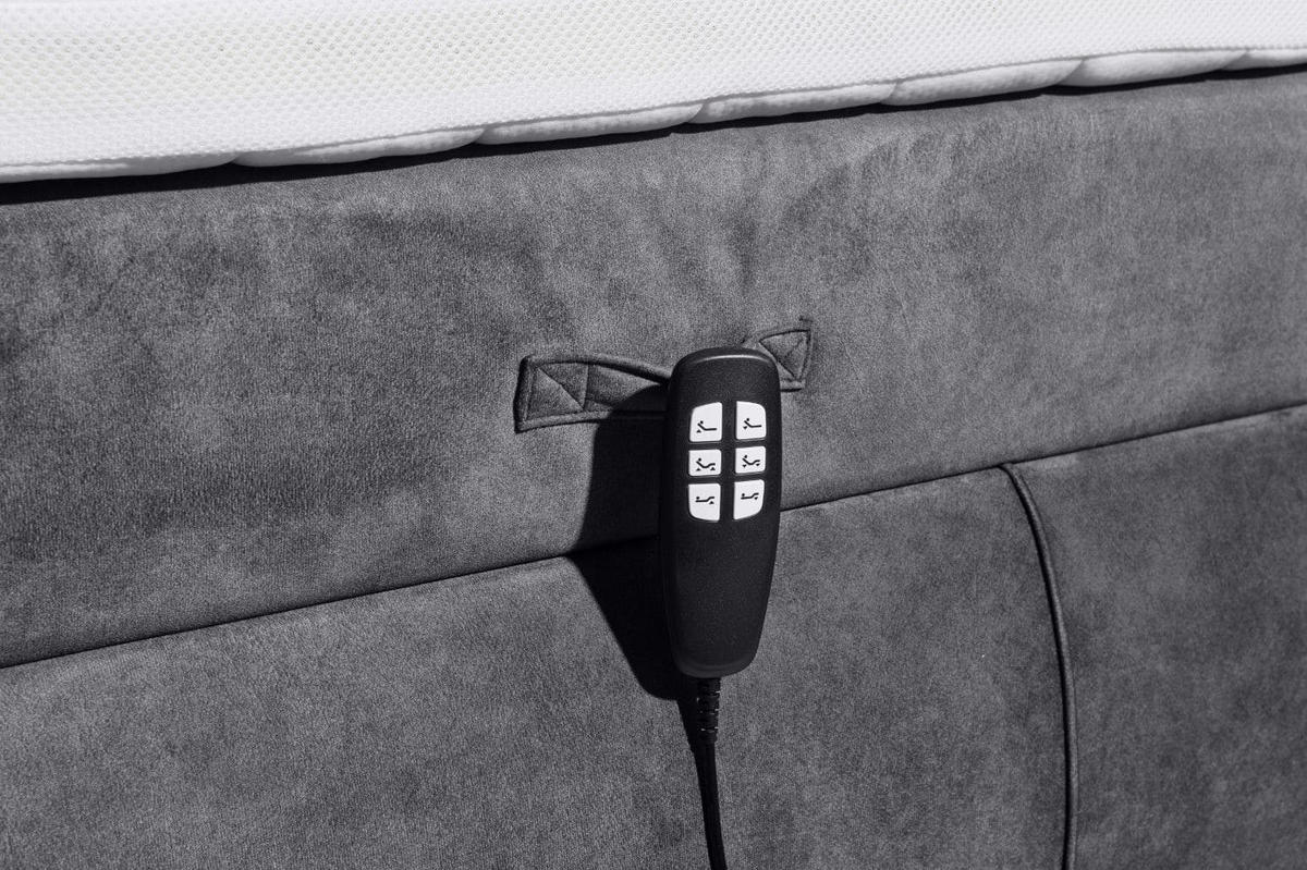 BOXSPRINGBETT 180x200 inkl. Elektrofunktion, Topper und Matratze - Schieferfarben/Rostfarben, Holz/Holzwerkstoff (180/200cm) - ed exciting design