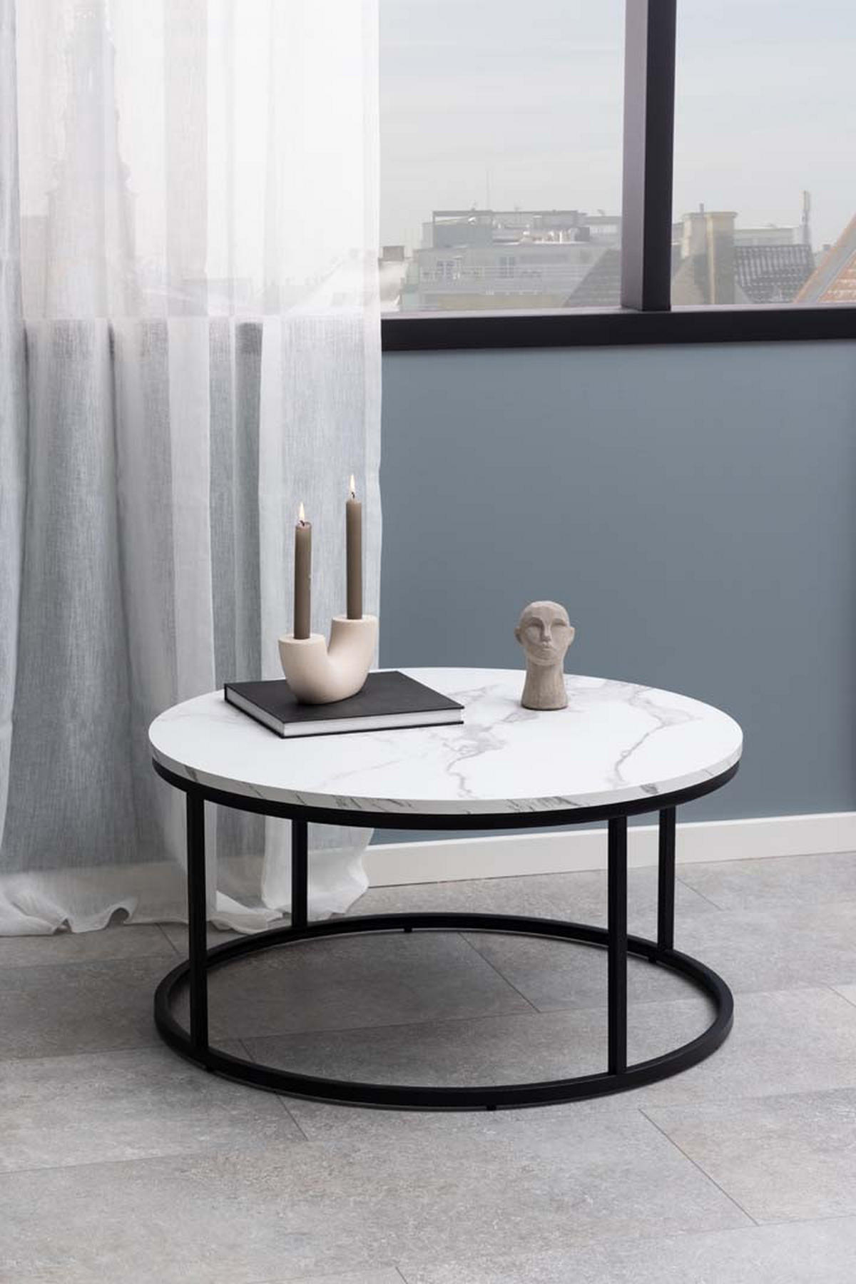 COUCHTISCH, Spiro, Weiß, MDF, 80 x 80 x 40 cm - Weiß, Holzwerkstoff/Metall (80/80/40cm) - ebuy24