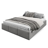 POLSTERBETT für Schlafzimmer Bett mit Stauraum Grau 160x200cm - Grau, Holzwerkstoff/Textil - Muralo