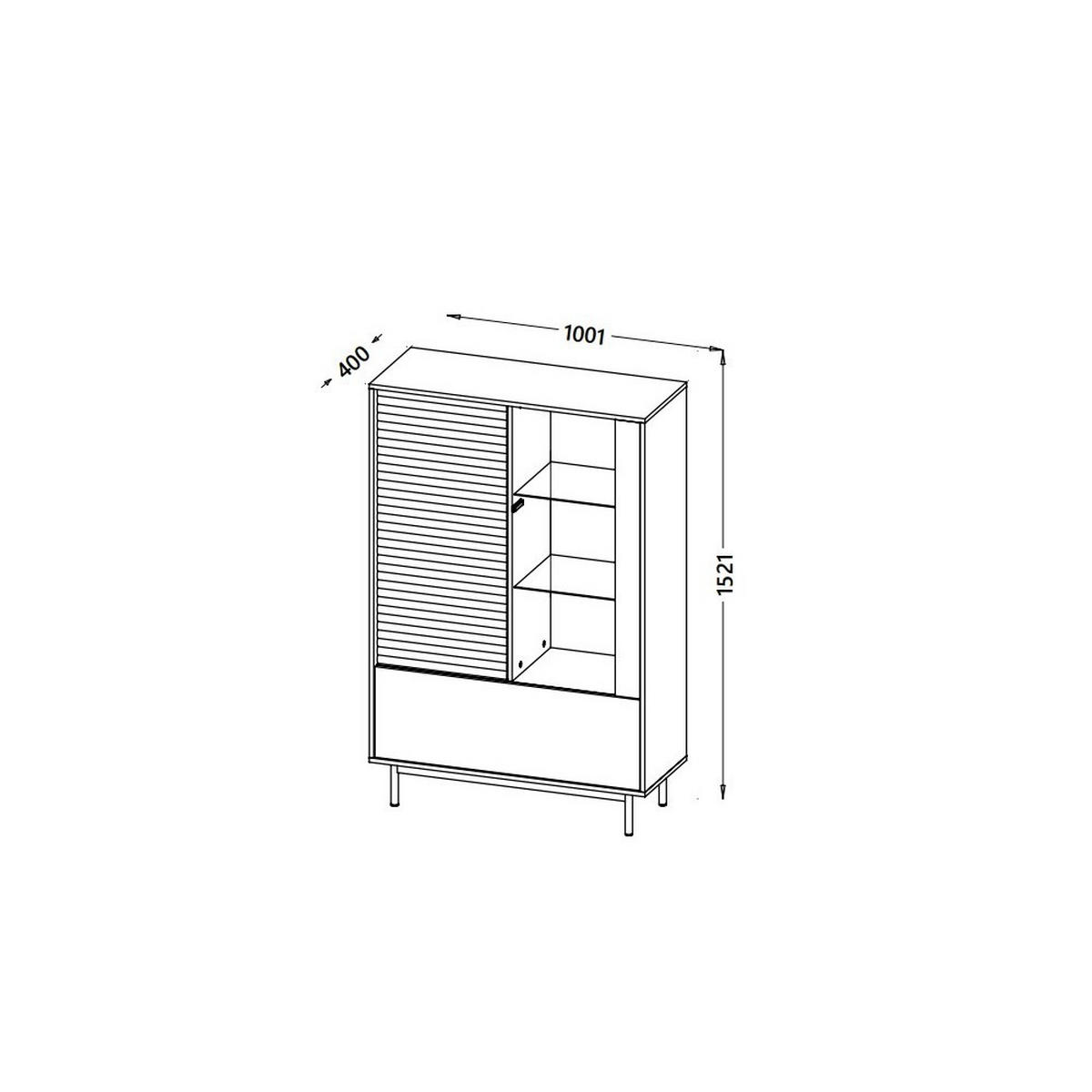 VITRINE KALIMERA 152,1/100,1 cm in Kaschmir - Kaschmir, Holzwerkstoff (100.1/152.1/40cm) - MASSENO
