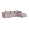 ECKSOFA Nova Puderrosa Cord, Ottomane rechts - Pink/Schwarz, Holz/Kunststoff (262/176cm) - S-Style Möbel