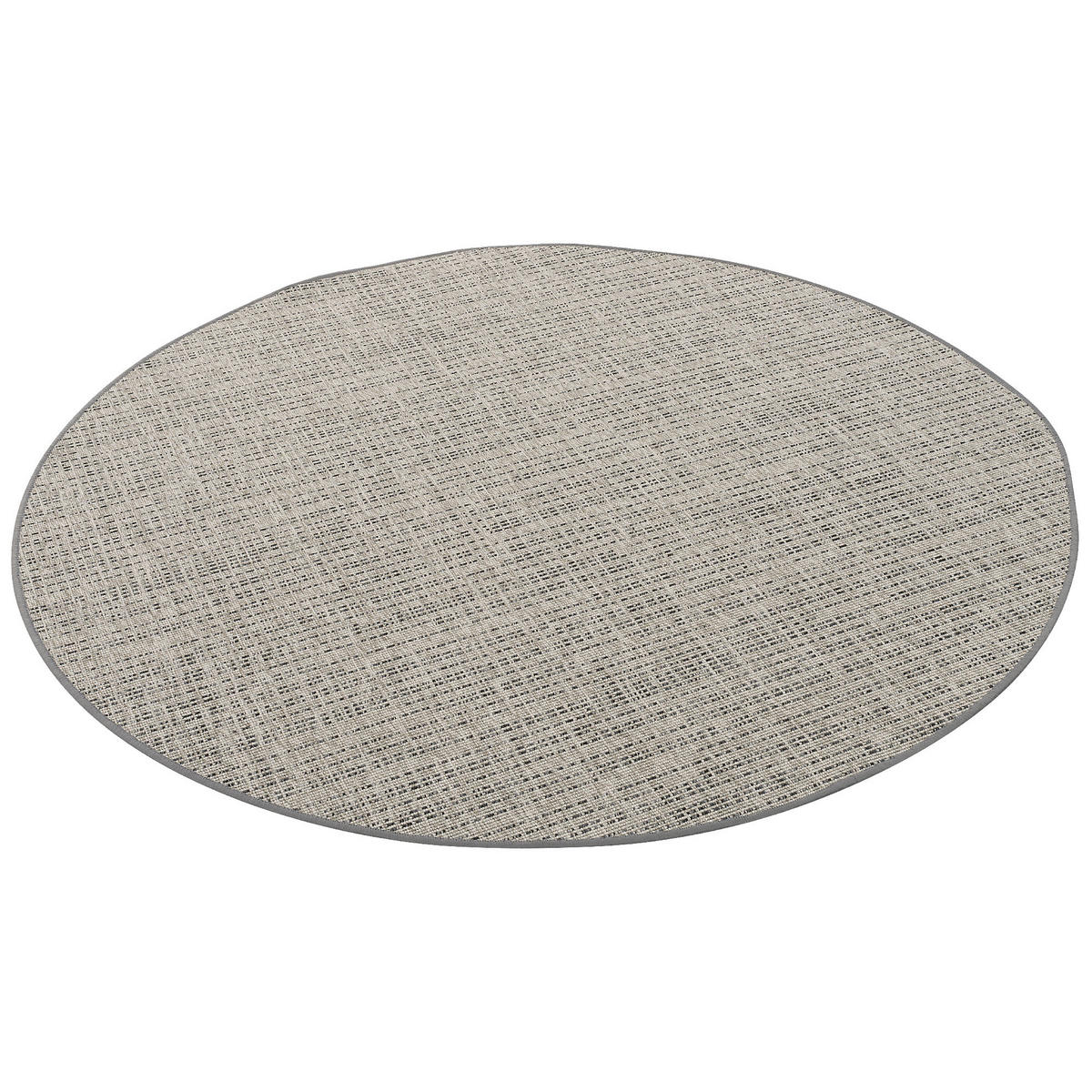SISAL-OPTIK DESIGNER FLACHGEWEBE TEPPICH PURE MELIERT RUND - Beige/Grau, Textil (160/160cm) - Snapstyle