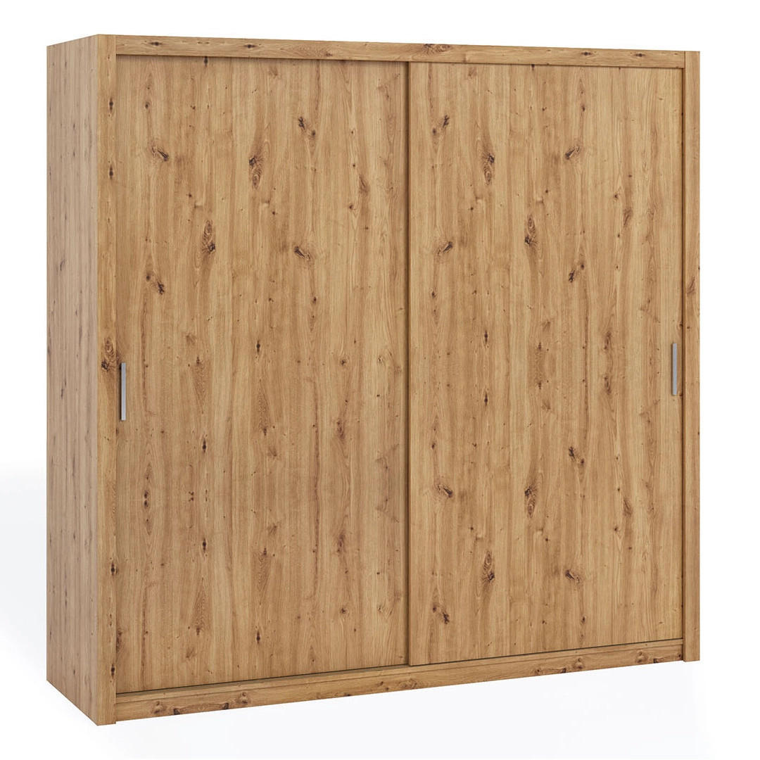 SCHIEBETÜRENSCHRANK Tamiza 220/215/62 2-türig - Silberfarben/Eiche Artisan, Holzwerkstoff/Kunststoff (220/215/62cm) - Ravio