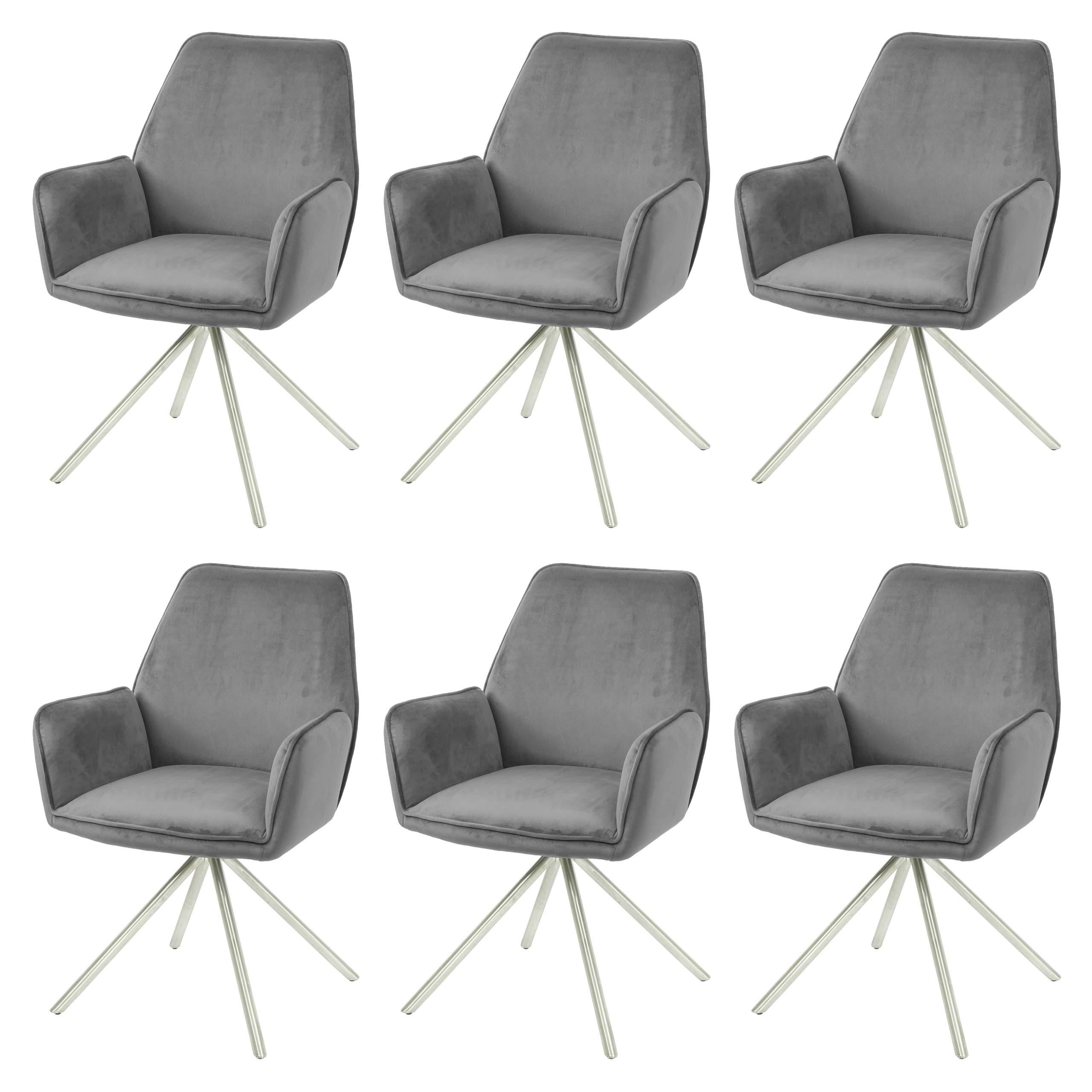 ESSZIMMERSTUHL Anthrazit, Silber 6er-Set - Anthrazit/Silberfarben, Textil (60/86/60cm) - MCW