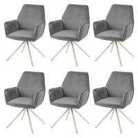 ESSZIMMERSTUHL Anthrazit, Silber 6er-Set - Anthrazit/Silberfarben, Textil (60/86/60cm) - MCW