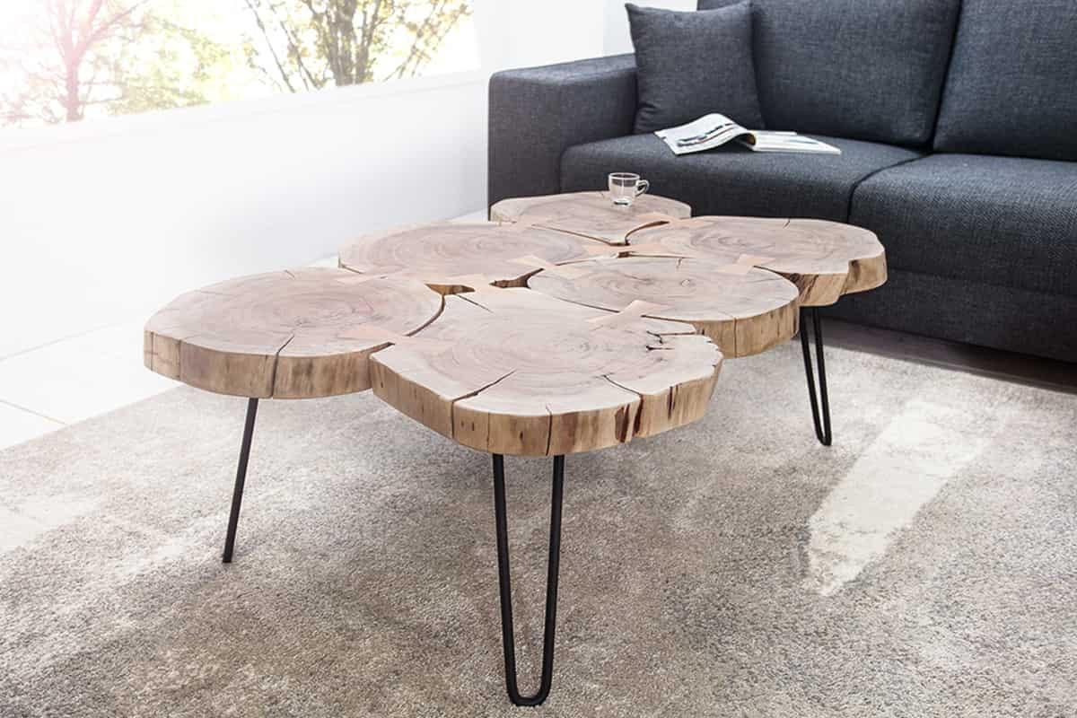 COUCHTISCH GOA Akazie rechteckig Natur|Schwarz 110cm - Schwarz/Braun, Holz (70/110/40cm) - riess-ambiente