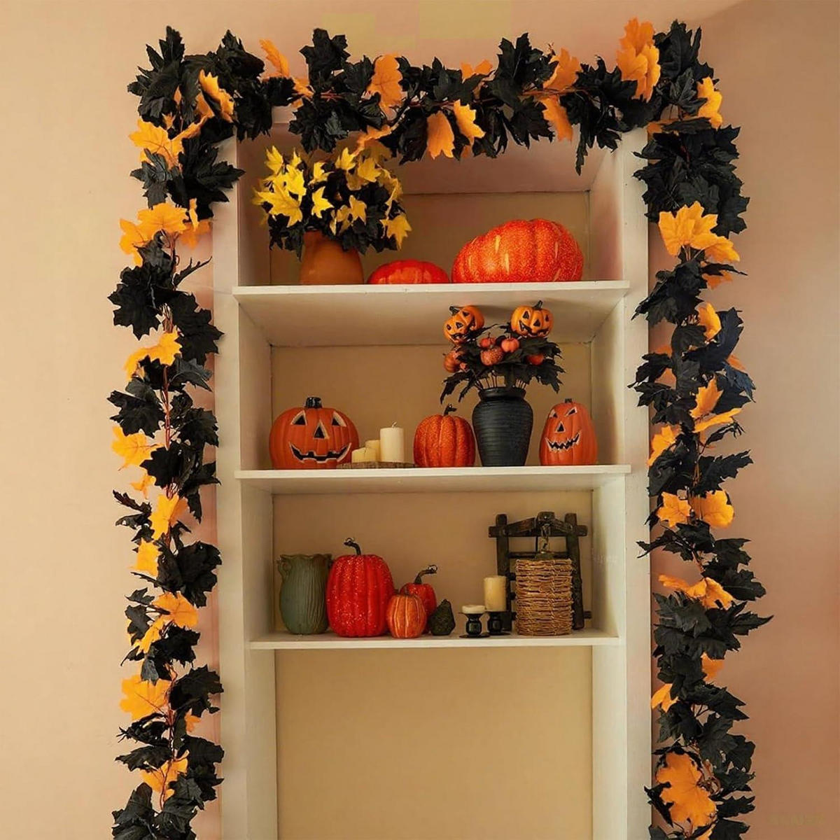 HERBSTGIRLANDE Ahornblätter 175 cm - Multicolor, Kunststoff (4cm)