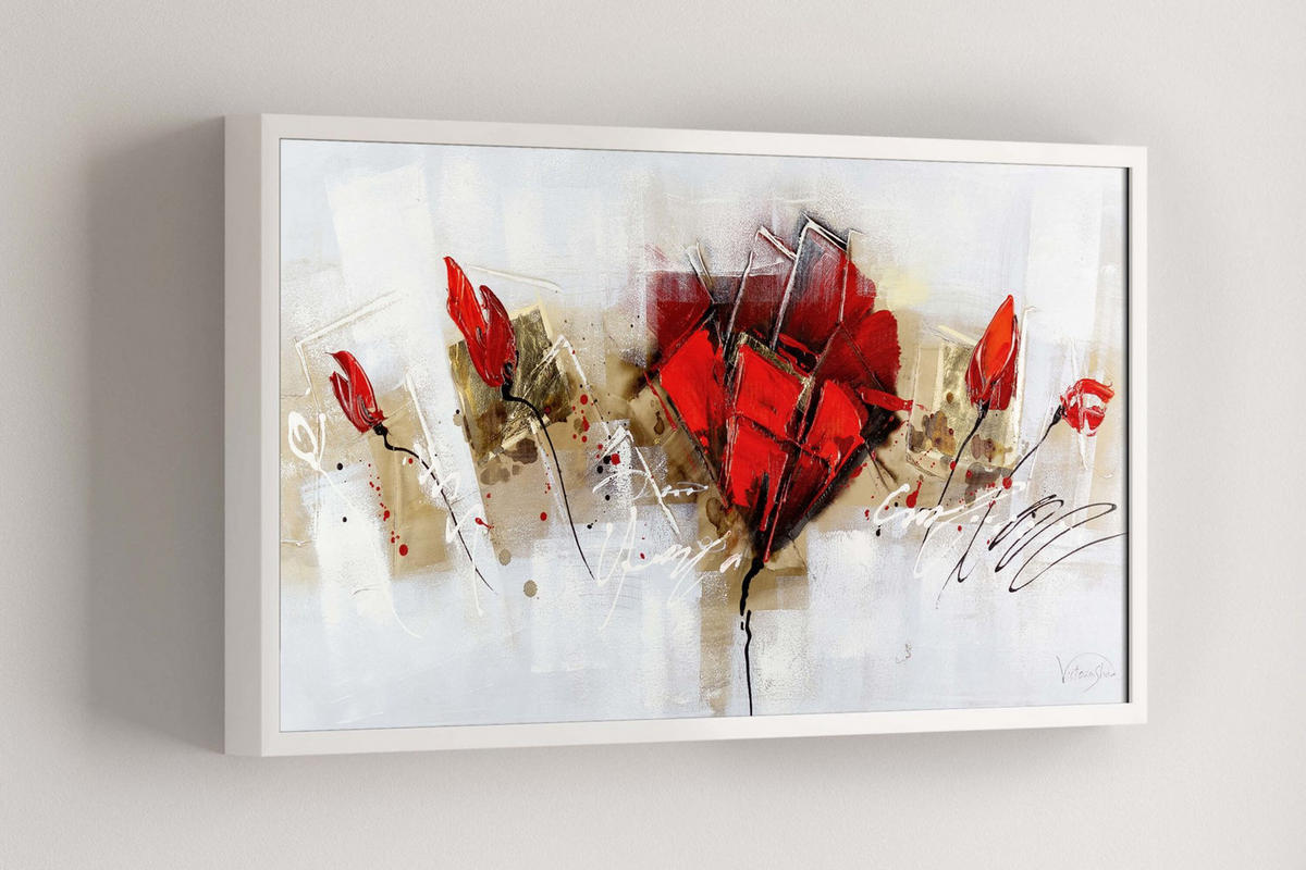 ÖLGEMÄLDE 100/50 cm - Rot, Holz/Textil (100/50cm) - KUNSTLOFT