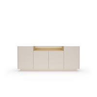 KOMMODE PORTA 203/83/39,5cm mit Schubladen 4 Türen Beige - Eichefarben/Beige, Holzwerkstoff (203/83/39.5cm) - MASSENO
