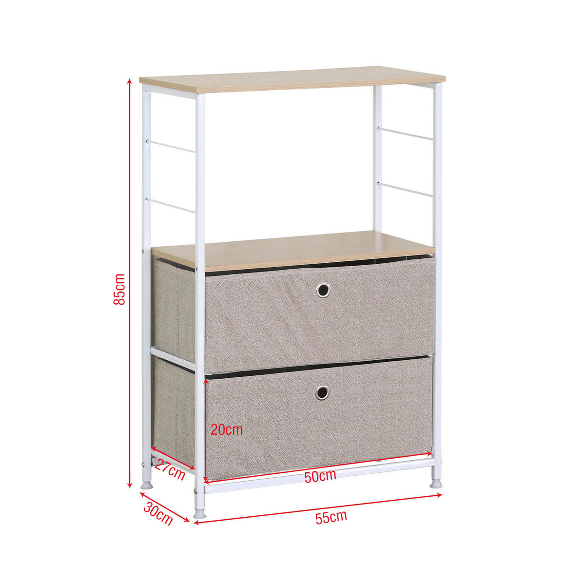 SCHRANK Weiß 30/55/85 cm - Weiß, Holz (30/85/55cm) - Mobili Rebecca