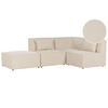 3-SITZER-ECKSOFA Cord hellbeige rechtsseitig mit Ottomane Lemvig - Beige, Textil (250/166cm) - Beliani
