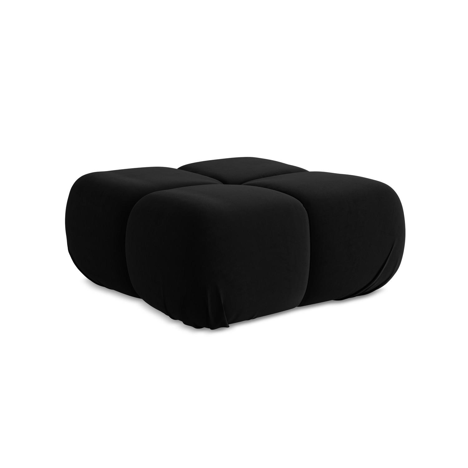POUF Samt Stoff Schwarz - Schwarz/Orange, Kunststoff/Textil (95/41/95cm) - LaMiaSofa