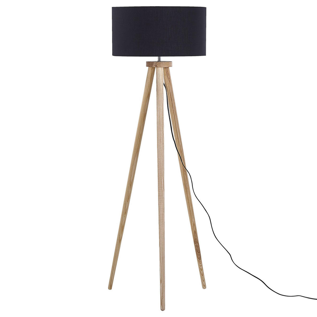 STEHLAMPE Nitra 45/45/142 cm - Schwarz, Holz (45/45/142cm) - Beliani