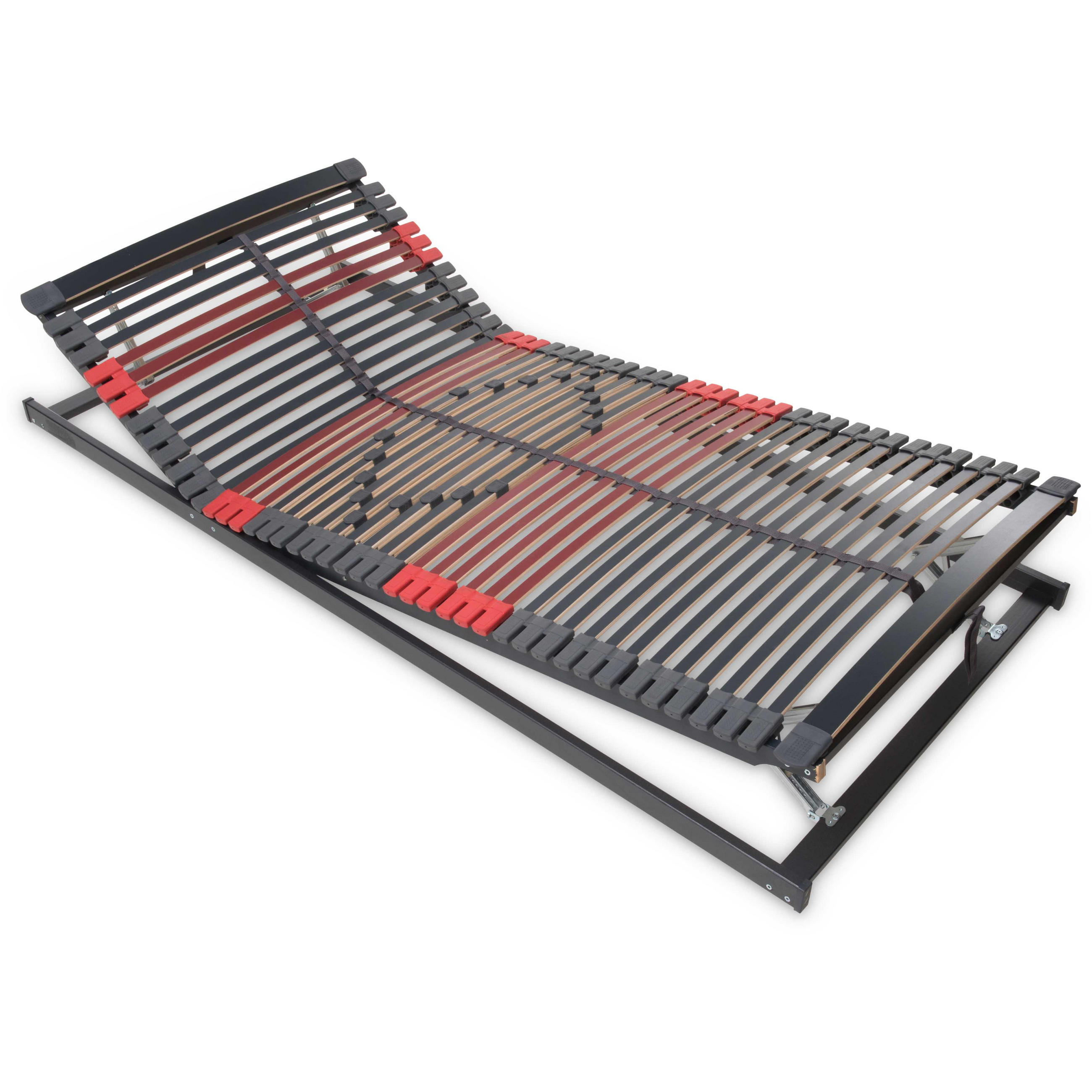 LATTENROST Max Premium K+F, 7-Zonen mit 44 Leisten, Kopf- und Fußteilverstellung, Größe: 90x220 - Anthrazit, Holz (90/220cm) - Betten-ABC