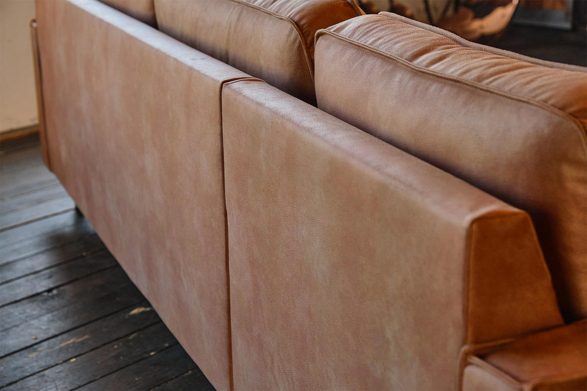 ECKSOFA VILNIUS Braun Kunstleder - Dunkelbraun/Schwarz, Leder/Textil (286/170cm) - KAWOLA