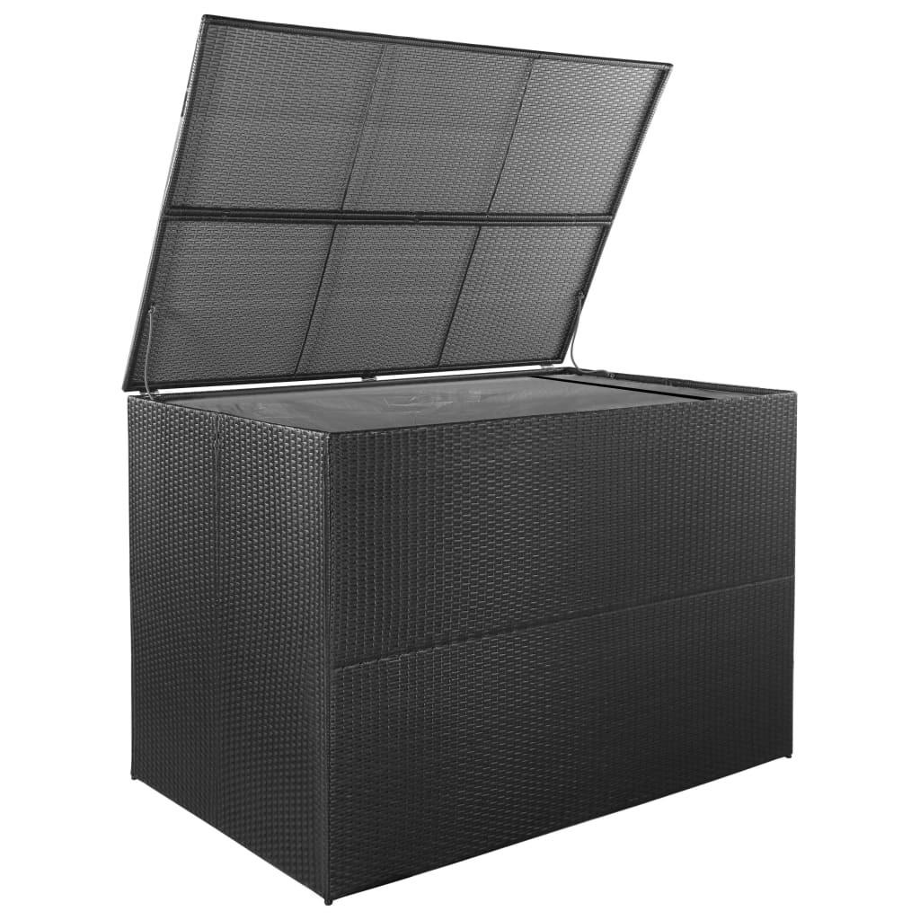 GARDEN-AUFLAGENBOX Schwarz 150x100x100 cm Poly Rattan - Schwarz, Kunststoff (150/100/100cm) - furnicato