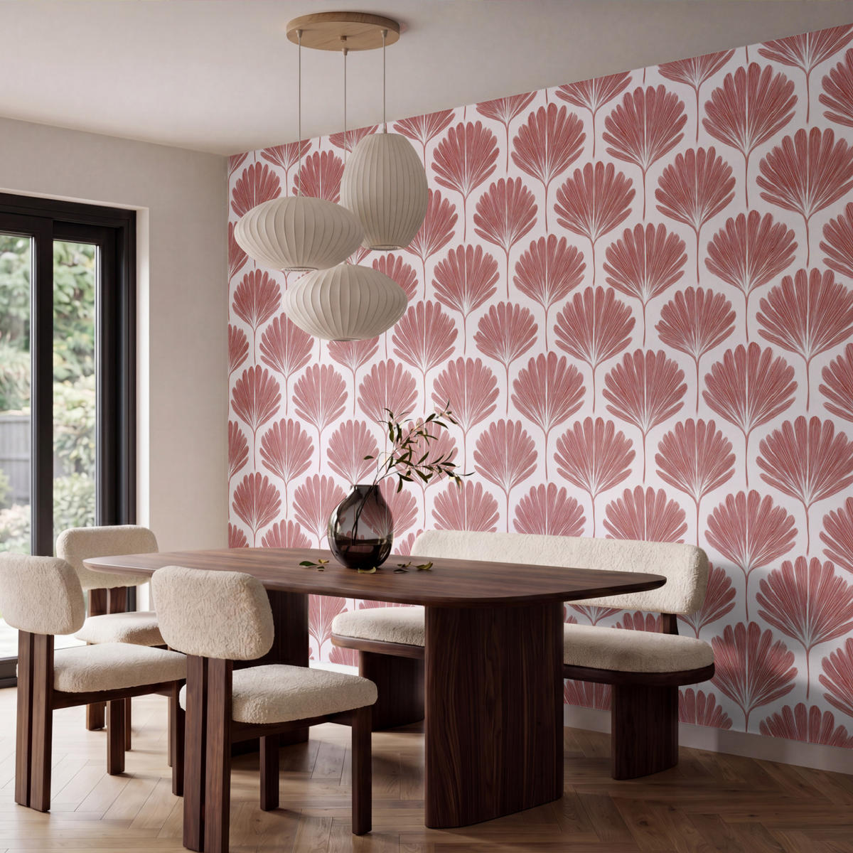 TAPETE - Fächer - Motiv - Terra - 400x260 cm - Rotbraun, Papier (400/260cm) - OnlyWow