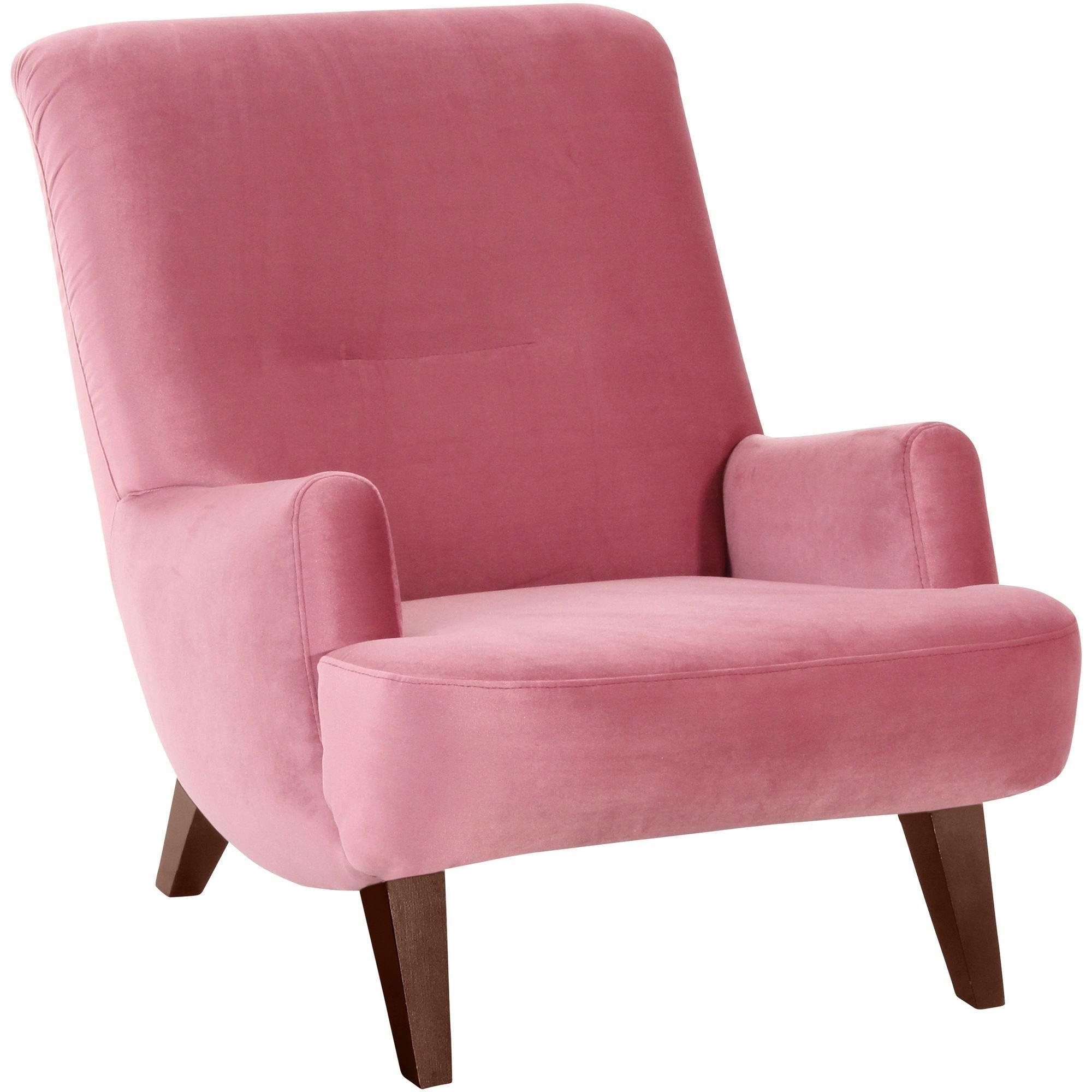 SESSEL Kajsa 71x80x101 Bezug Samtvelours Buche nussbaum/rosé - Pink/Nussbaumfarben, Kunststoff (101/80/71cm) - 58aufmkessel