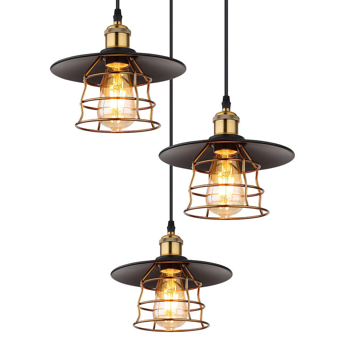 HÄNGELEUCHTE VIEJO Metall Schwarz Gitter - Schwarz, Metall (33/33/150cm) - Globo Lighting