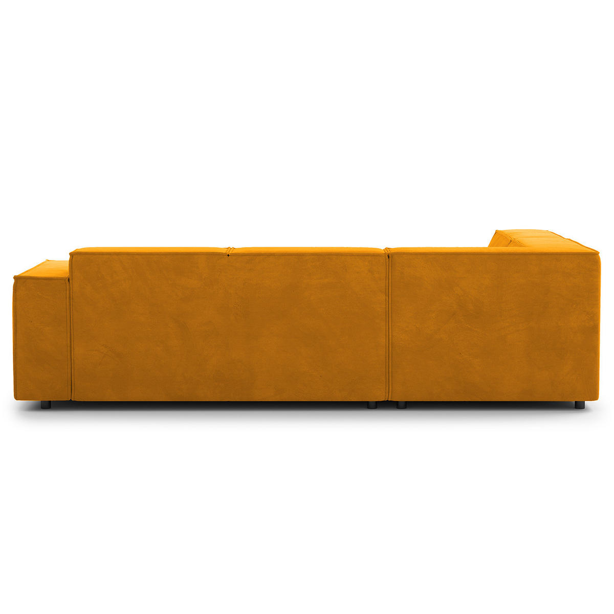 ECKSOFA mit Ottomane - Gelb/Schwarz, Kunststoff/Textil (260/234cm) - home24