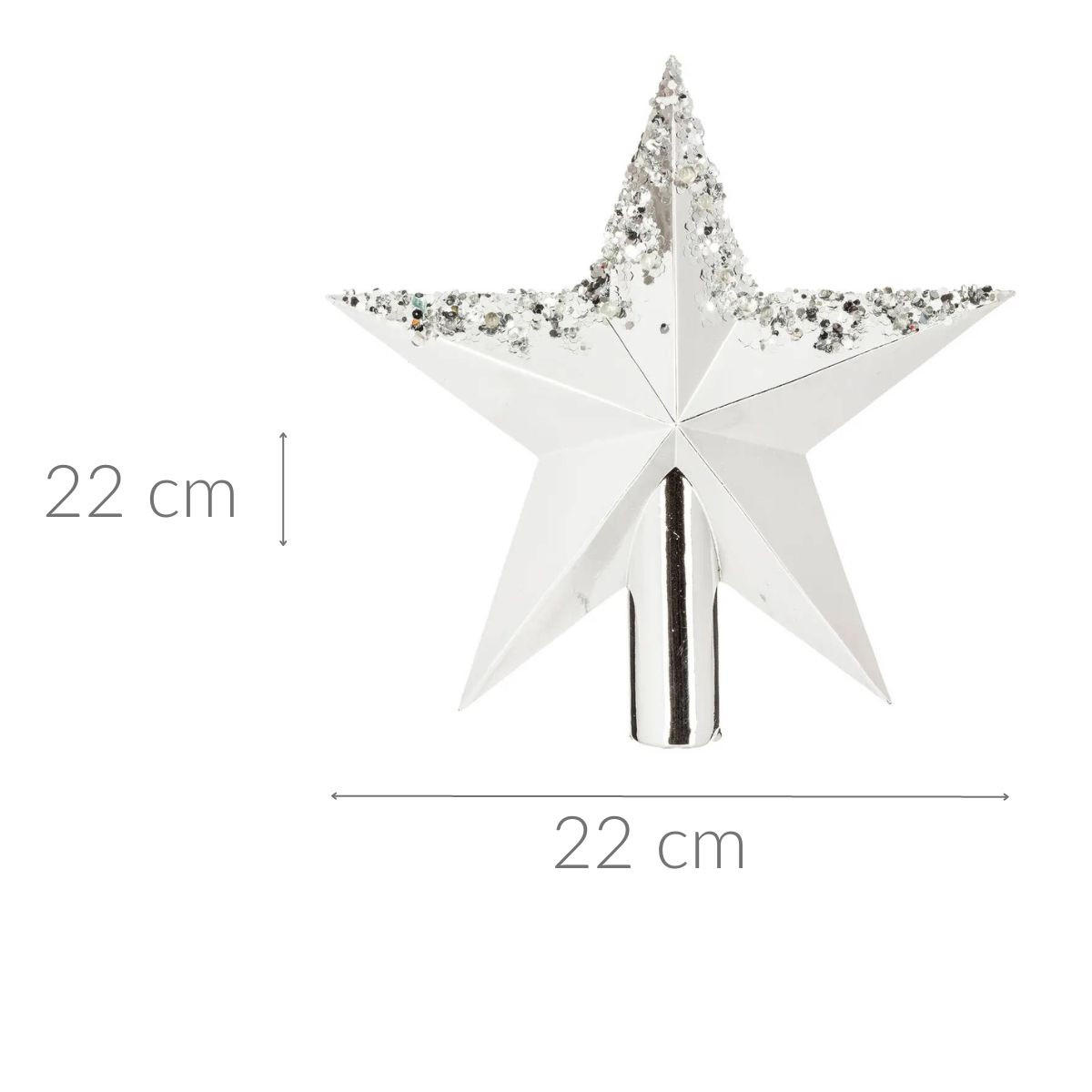 STERN für die Baumspitze mit Perlen 22/4,7/22 cm - Silberfarben, Kunststoff (22cm) - Atmosphera Createur d´interieur