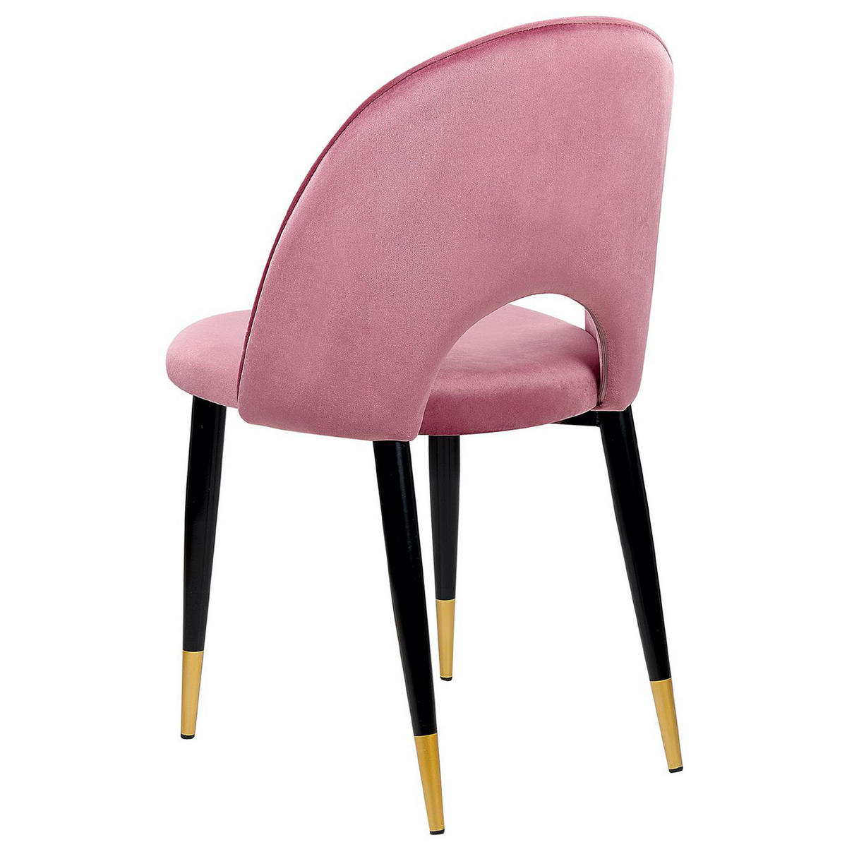 ESSZIMMERSTUHL 2er-Set Samtstoff Rosa Magalia - Pink, Textil/Metall (47/84/45cm) - Beliani