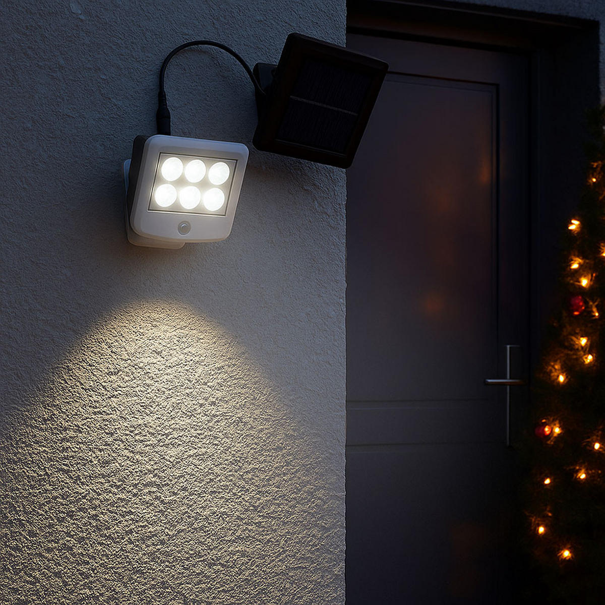 LED AUSSENLEUCHTE weiß mit Bewegungsmelder - Weiß, Kunststoff (10/5.3/12.8cm) - Briloner