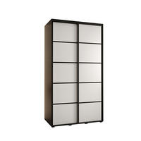 SCHWEBETÜRENSCHRANK 235,2/130/60 2-türig - Schwarz/Weiß, Holz/Metall (130/235/60cm) - Abiks Möbel