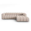 ECKSOFA modular rechts Lupine aus Chenille-Stoff beige 4 Sitzplätze - Beige, Textil (177/290cm) - Micadoni