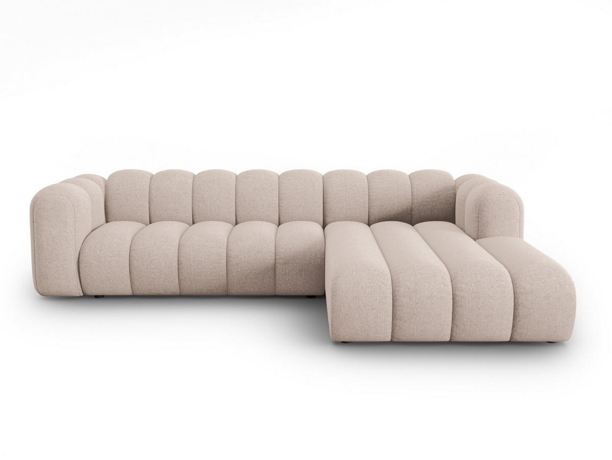 ECKSOFA modular rechts Lupine aus Chenille-Stoff beige 4 Sitzplätze - Beige, Textil (177/290cm) - Micadoni