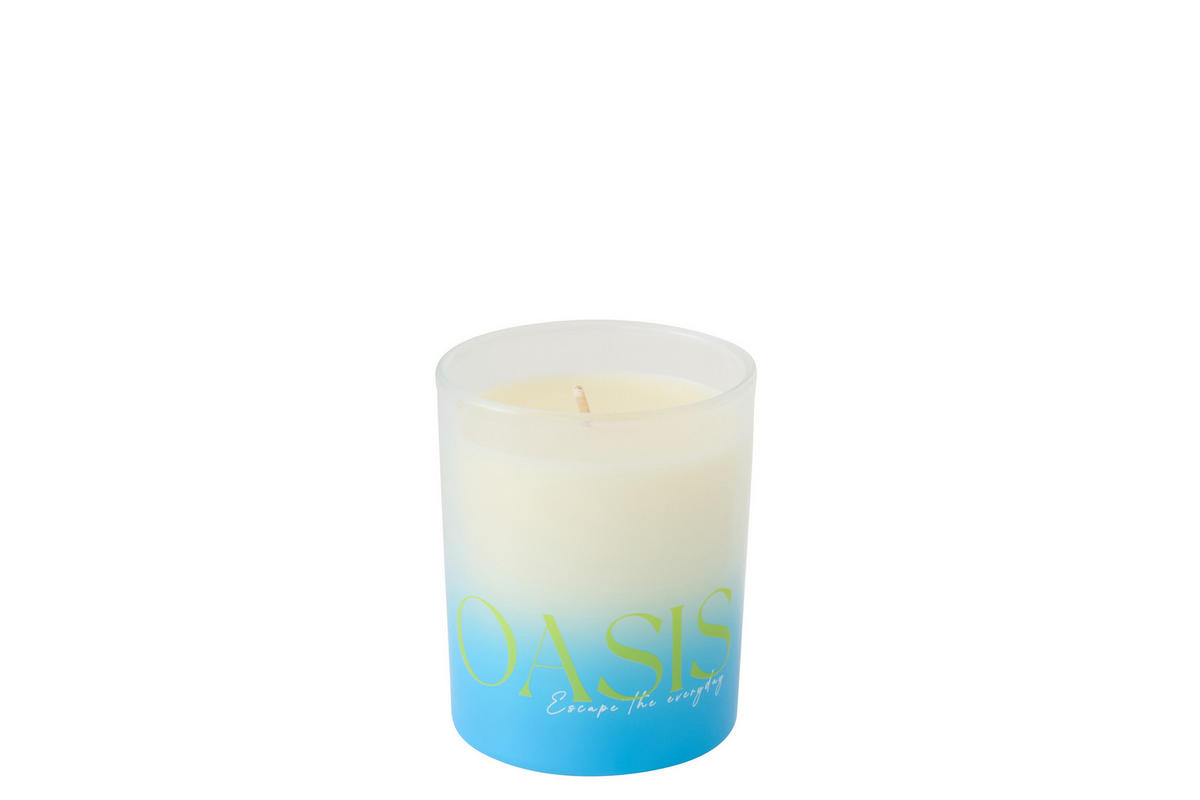 DUFTKERZE OASIS Blau - Blau, Paraffin (8/10cm) - J-Line