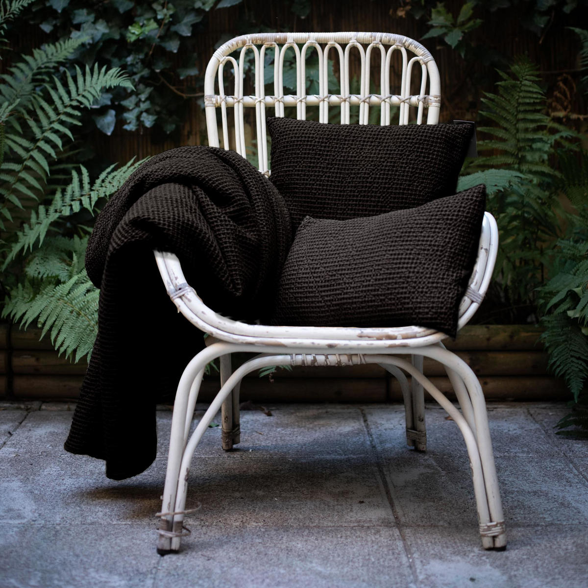 BETTÜBERWURF Maia carbonfarben 240 x 260 cm - Schwarz, Textil (260/240cm) - Vivaraise