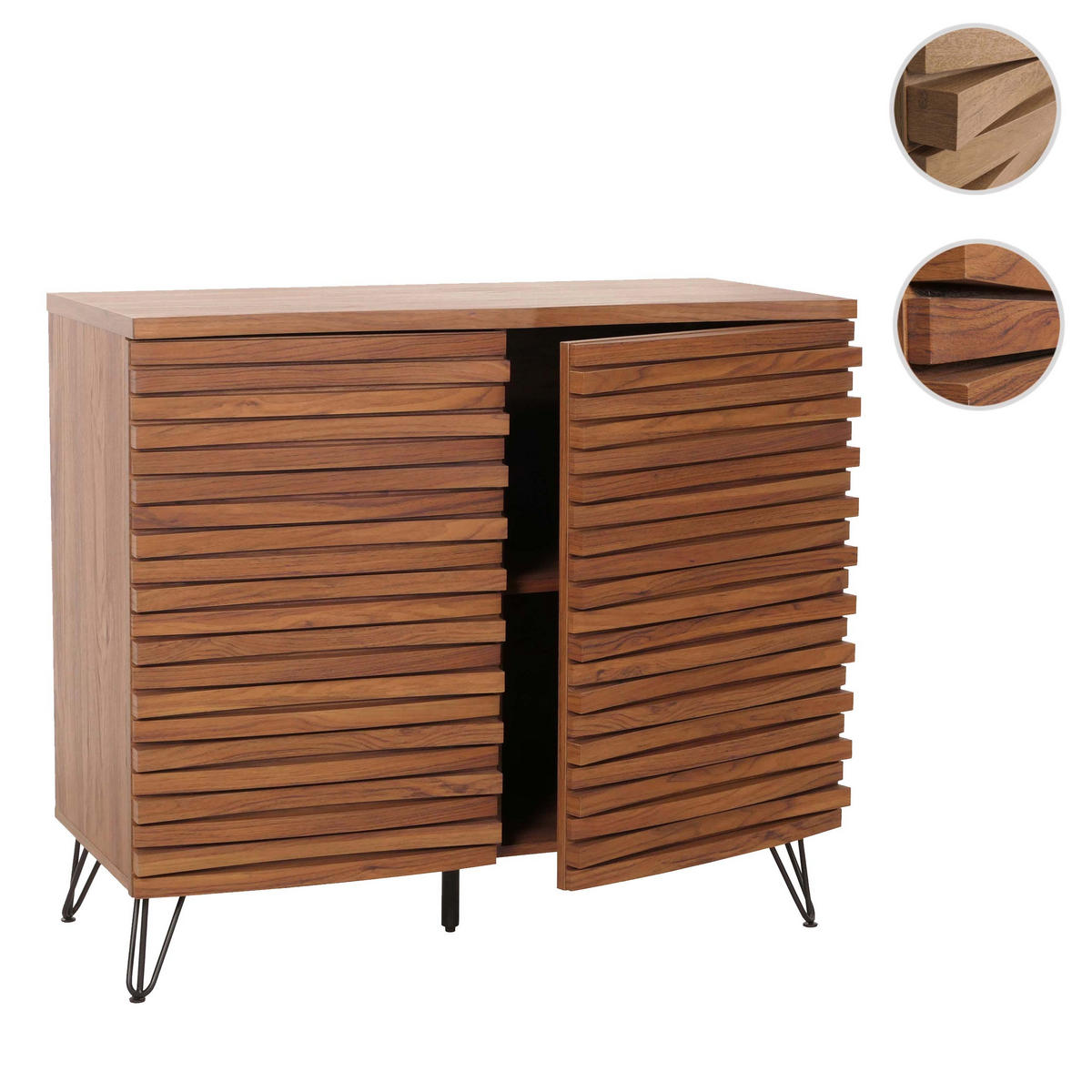 KOMMODE Walnuss Dekor - Walnussfarben, Holzwerkstoff (95/85/45cm) - MCW