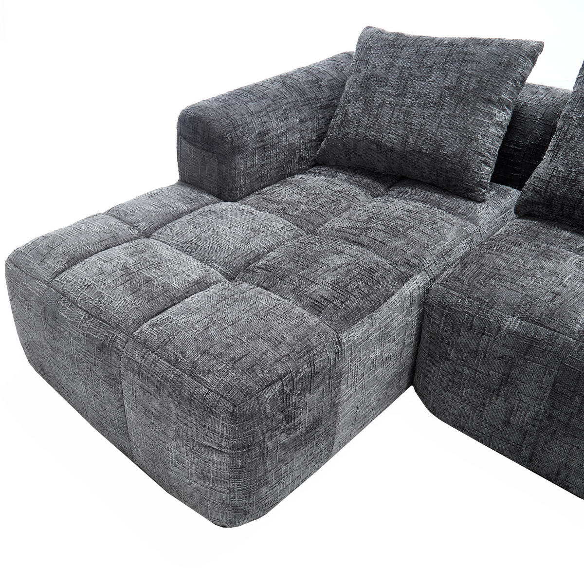 ECKSOFA 250/158/60 cm Grau - Grau, Textil (158/250cm)