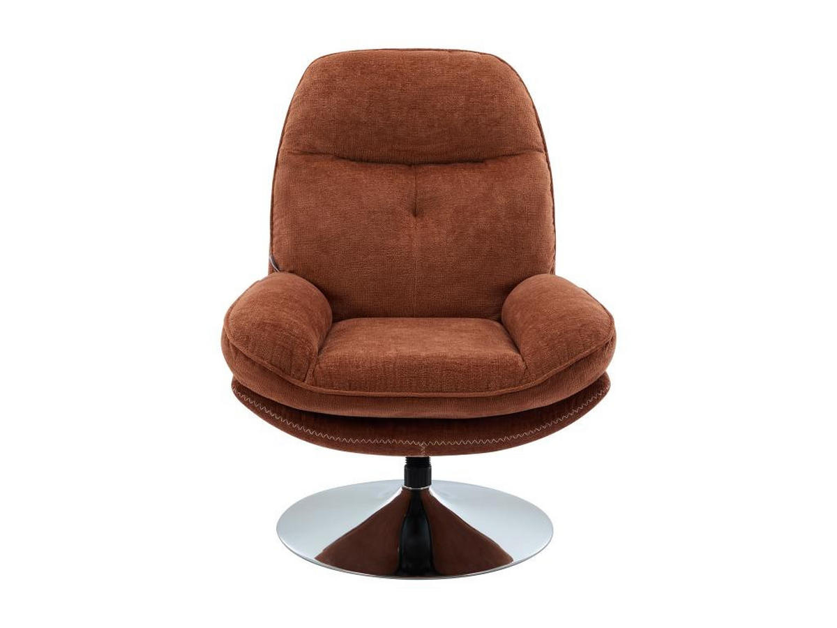 DREHSESSEL - Strukturstoff - Terracotta - ILMACA - Braun, Textil (90/99/78cm) - Vente-Unique