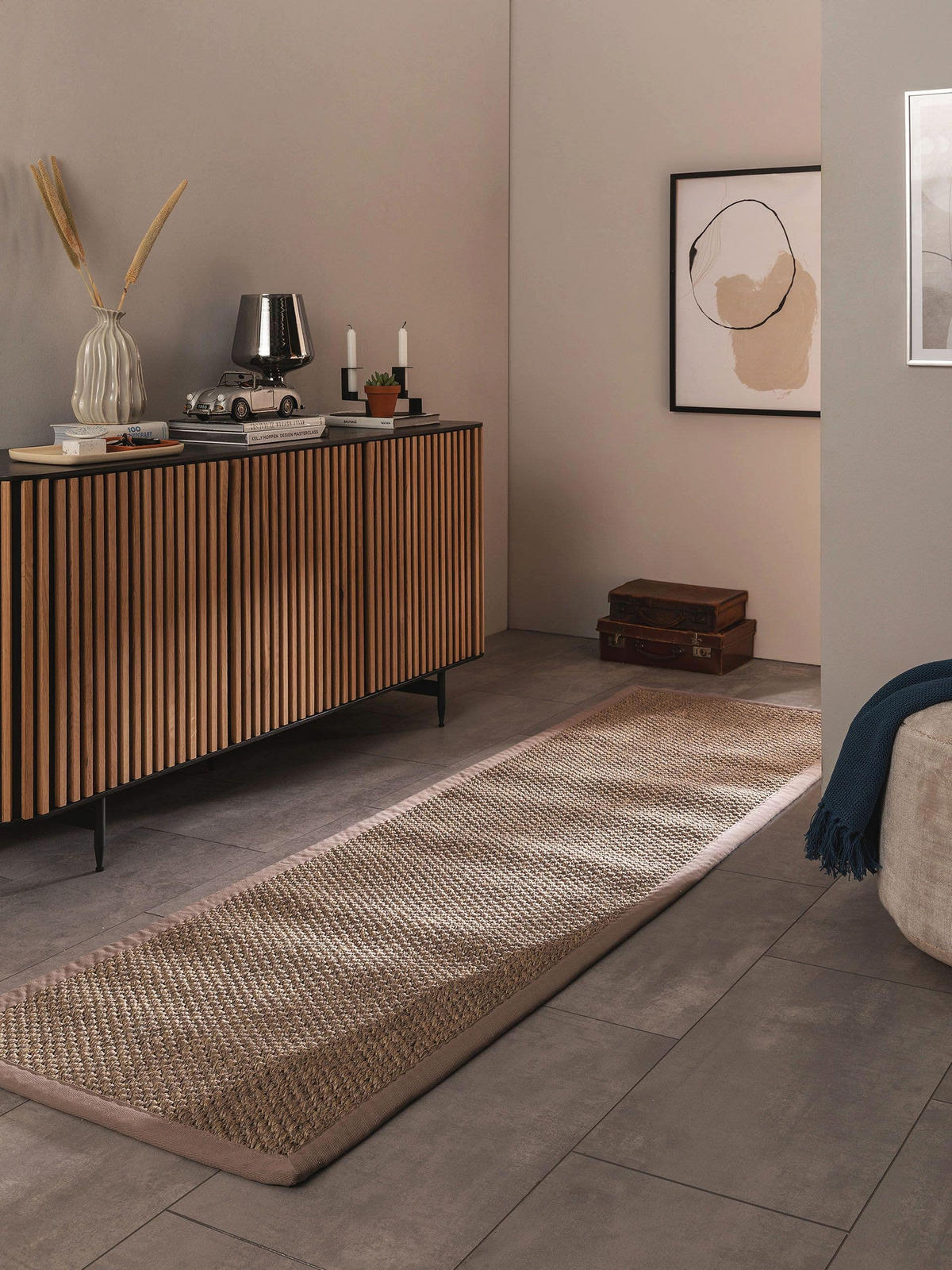 SISALTEPPICH Greta Grau 70x300 cm - Grau, Textil (70/300cm) - benuta Pure