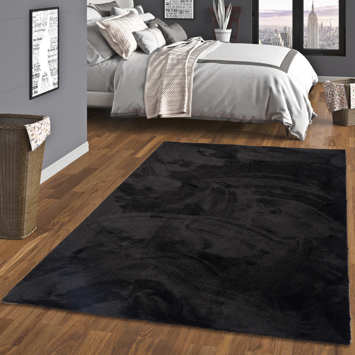 HOCHFLORTEPPICH LIVORNO SUPER SOFT - Schwarz, Textil (80/400cm) - Snapstyle