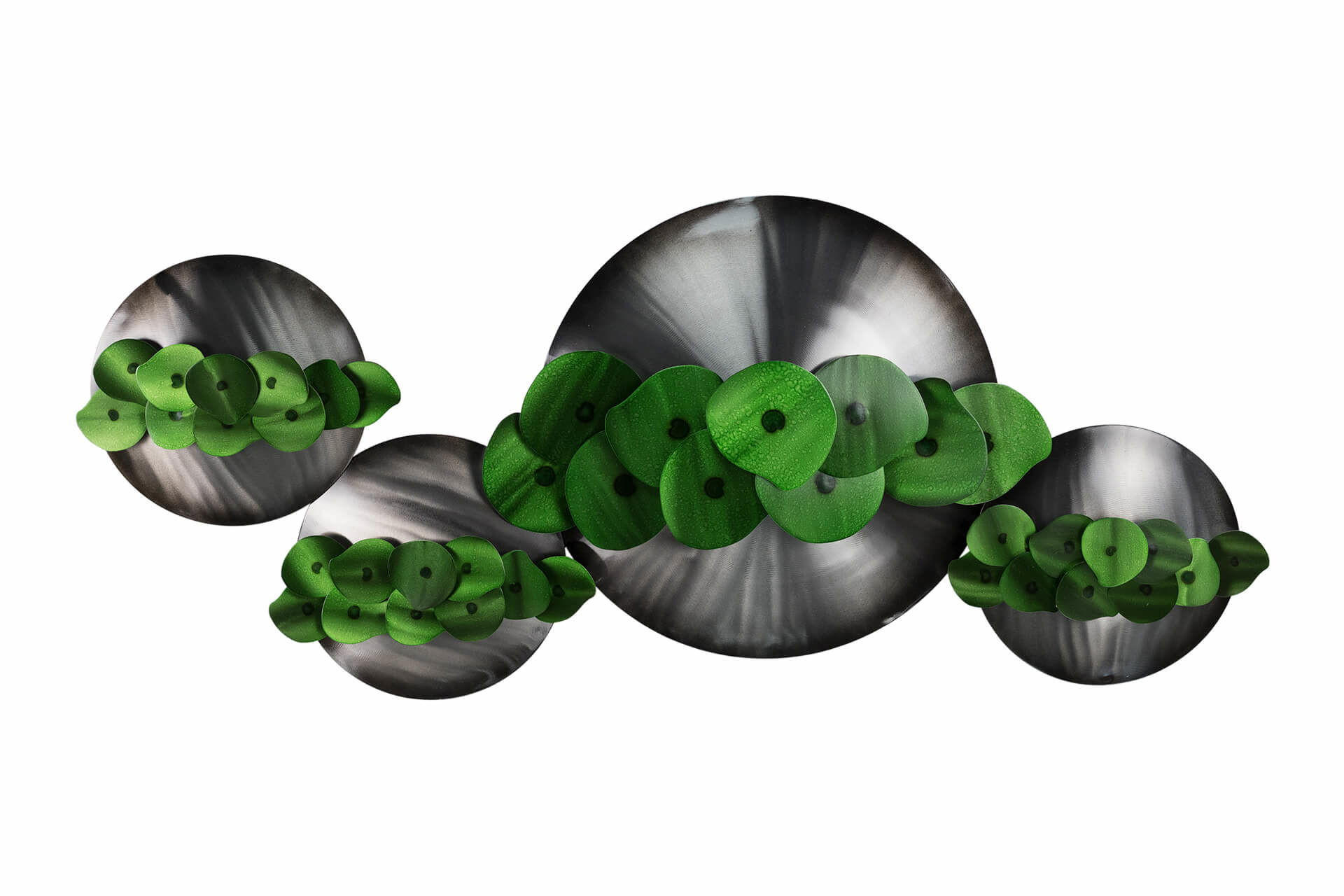 WANDDEKO Grün 142/59 cm - Beige/Grün, Metall (2.2/59/11cm) - KUNSTLOFT