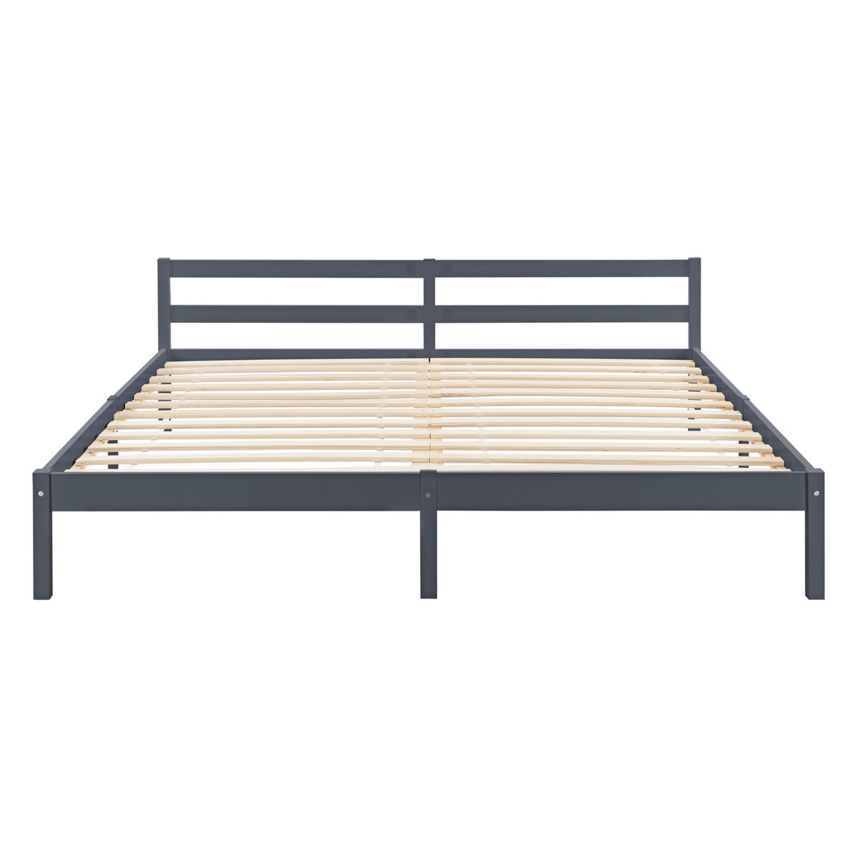 HOLZBETT Nakkila - Dunkelgrau, Holz (180/200cm) - [en.casa]