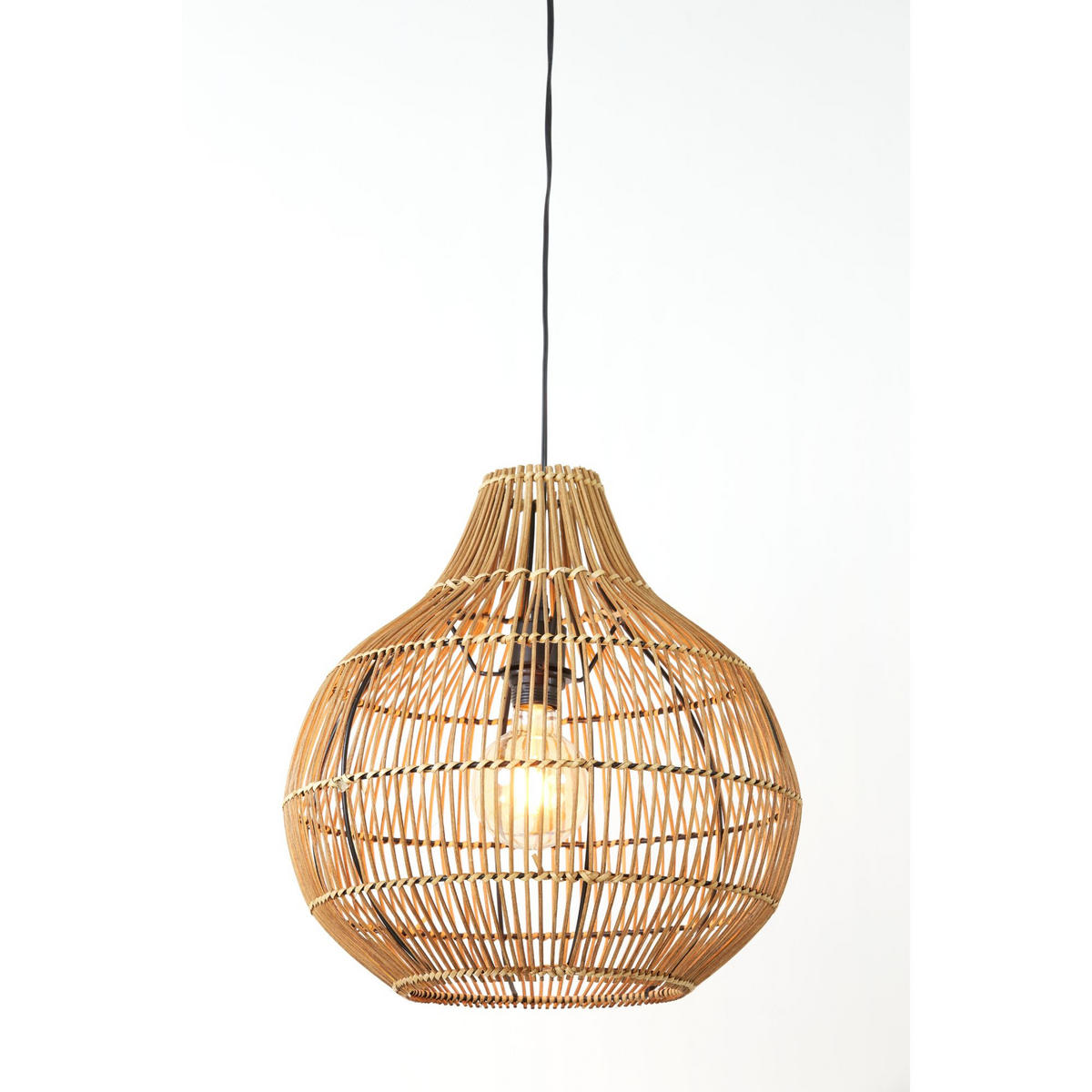 HÄNGELAMPE Pacino Braun Ø40/41,5 cm - Braun, Holz (40/40/41.5cm) - Light & Living