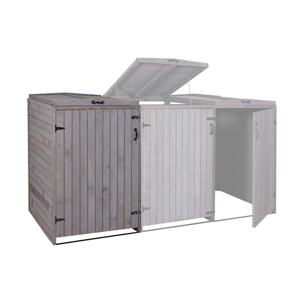 1ER-/2ER-MÜLLTONNENVERKLEIDUNG Anthrazit, Grau - Anthrazit/Grau, Holz (79/126/98cm) - MCW