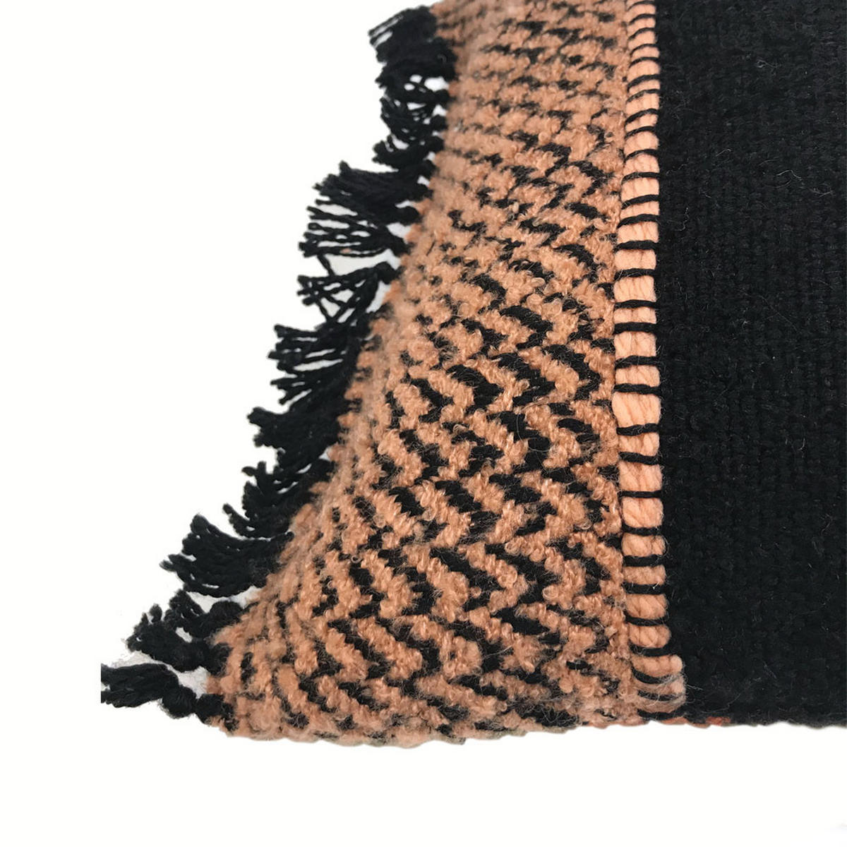 DEKOKISSEN Bouclé mehrfarbig Schwartz 37x70 - Multicolor/Schwarz, Textil (70/37/12cm) - Malagoon